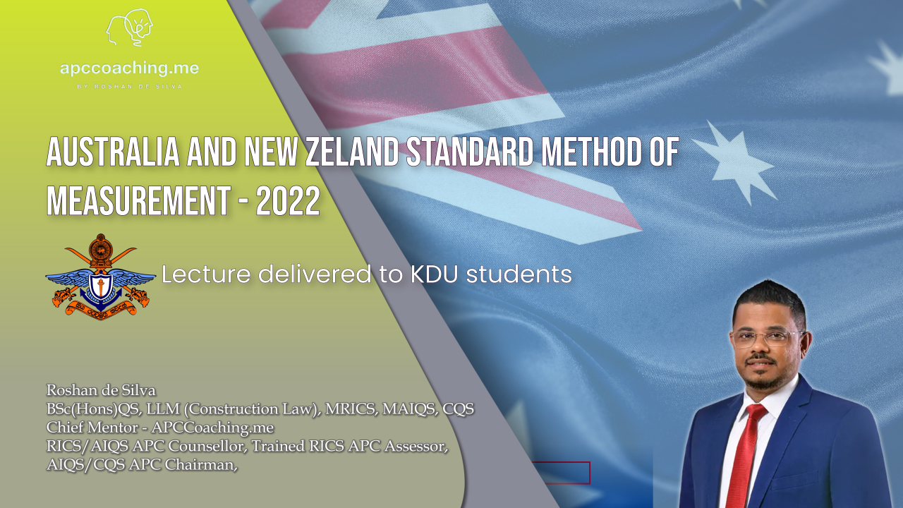 Australia and New Zealand Standard Methods of Measurement (Supplementary Video)